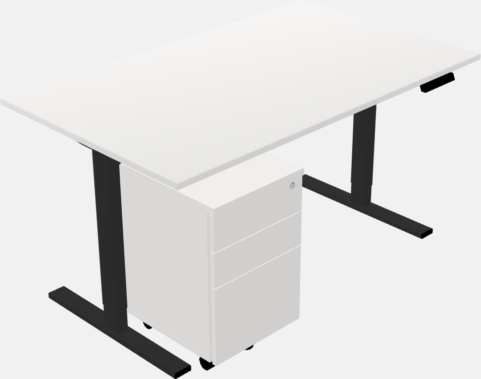 Sit-to-stand rectangular deep table