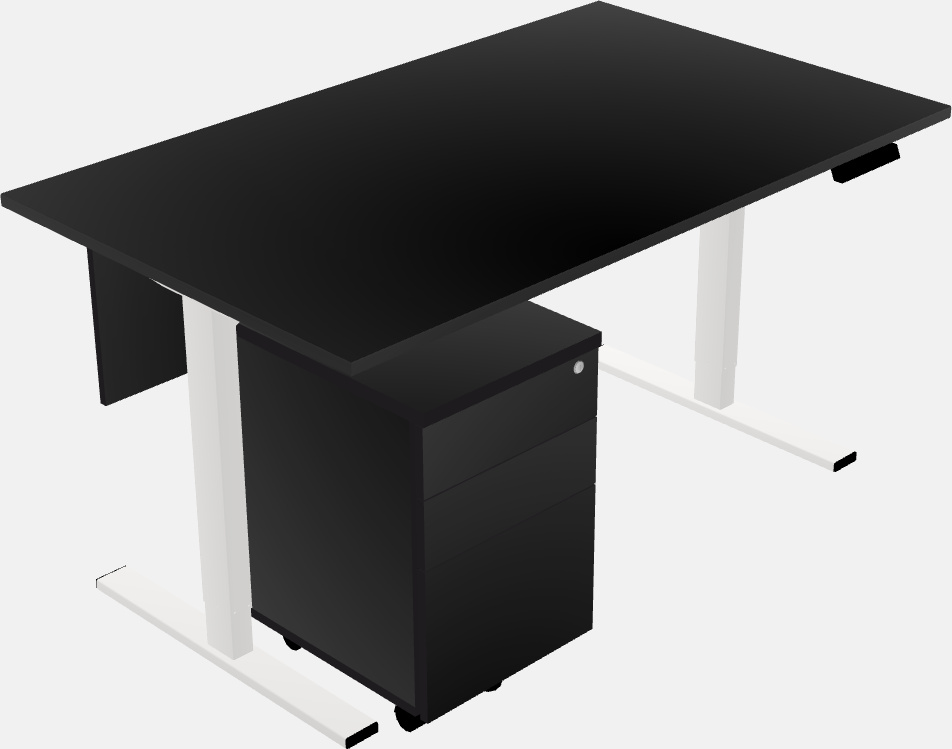 Sit-to-stand rectangular deep table