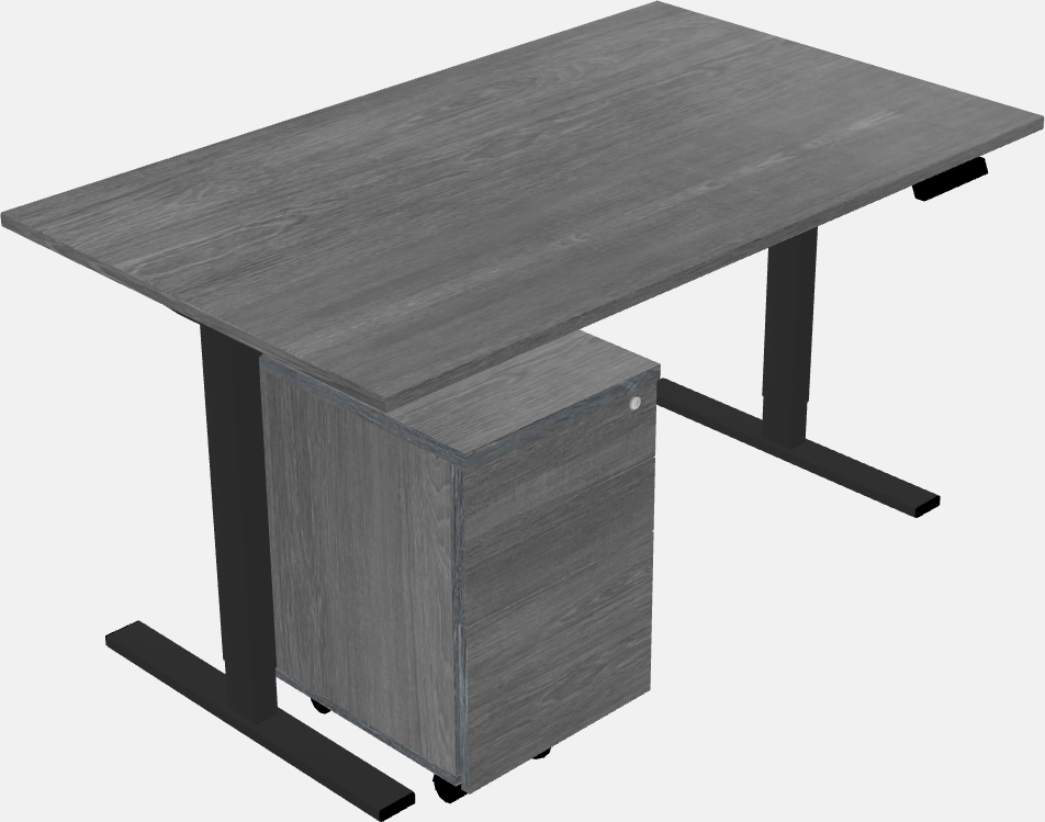 Sit-to-stand rectangular deep table