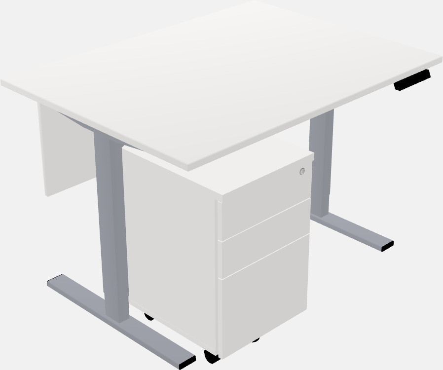 Sit-to-stand rectangular deep table