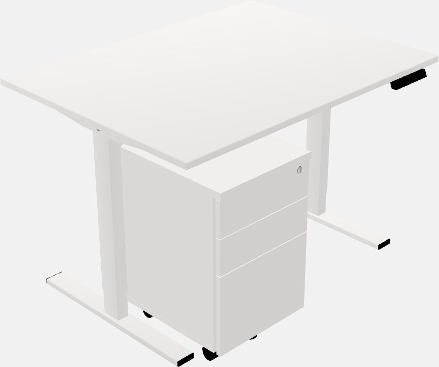 Sit-to-stand rectangular deep table