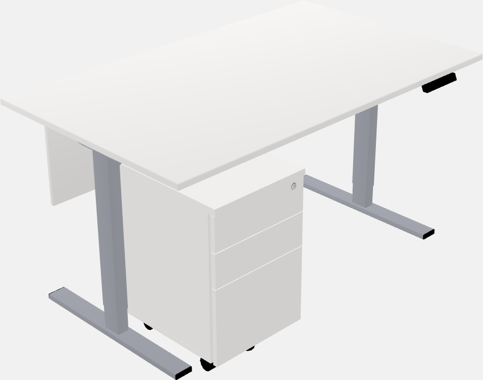 Sit-to-stand rectangular deep table