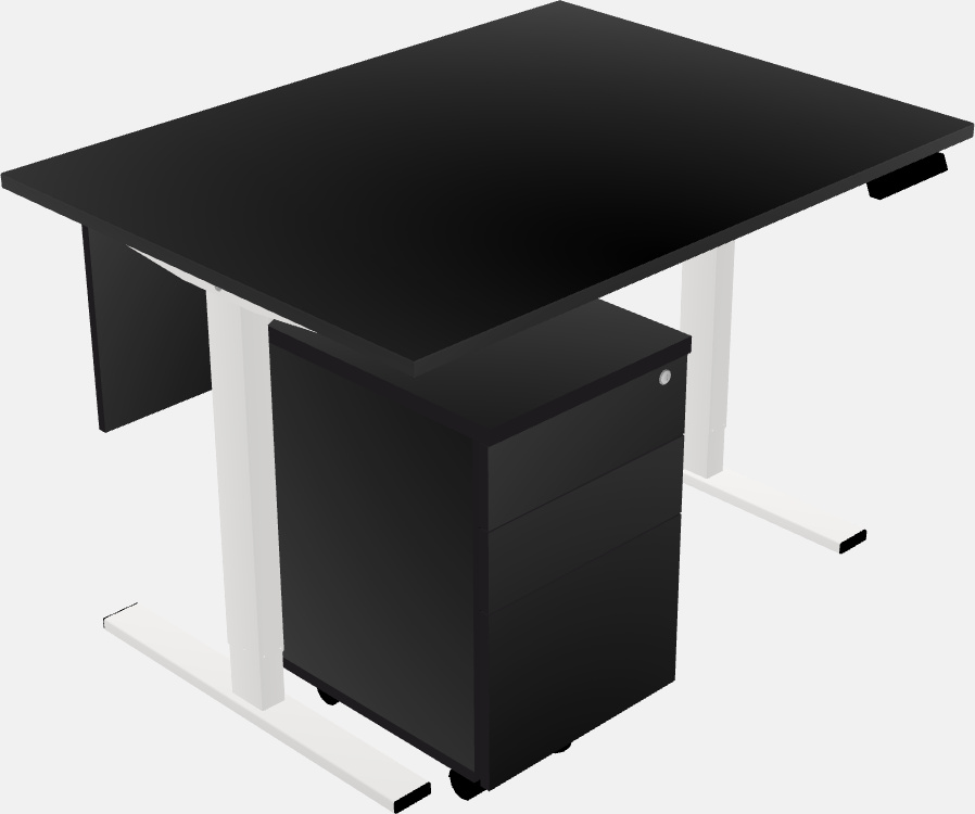 Mesa retangular profunda sit-to-stand