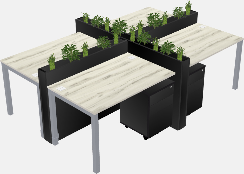 Rectangular shared desk