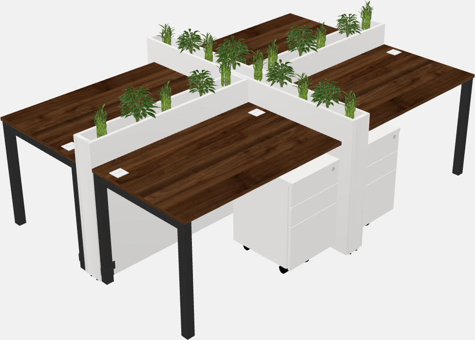 Rectangular shared desk