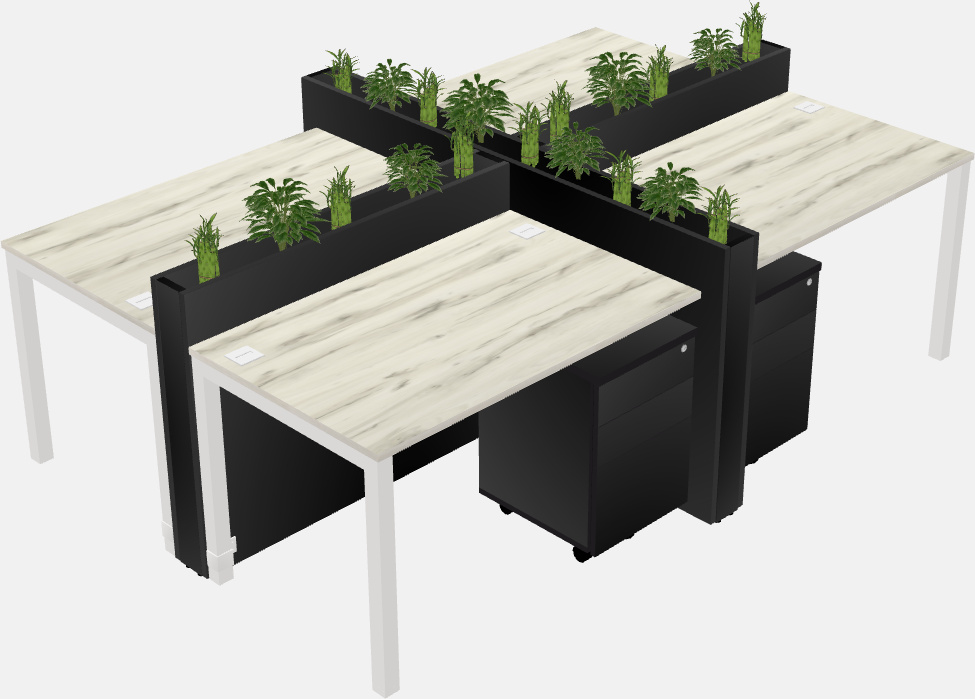 Rectangular shared desk