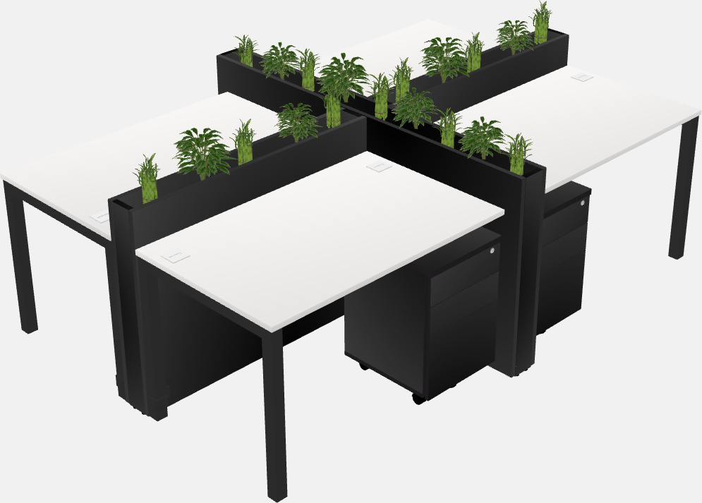 Rectangular shared desk