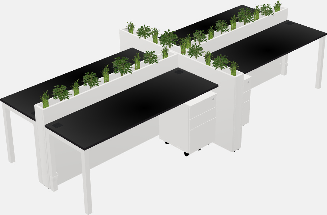 Rectangular shared desk