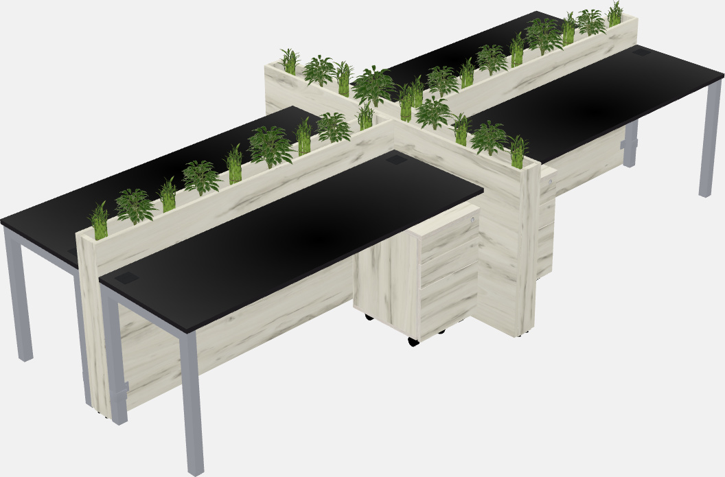 Rectangular shared desk