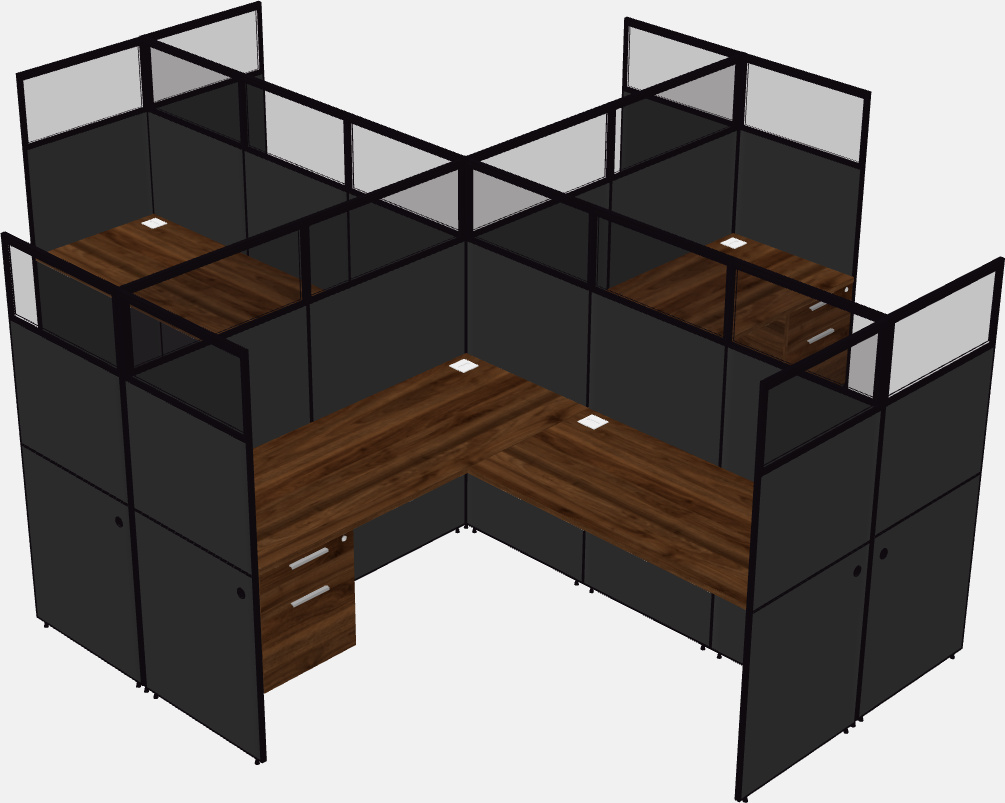 Shared l-shaped cubicles