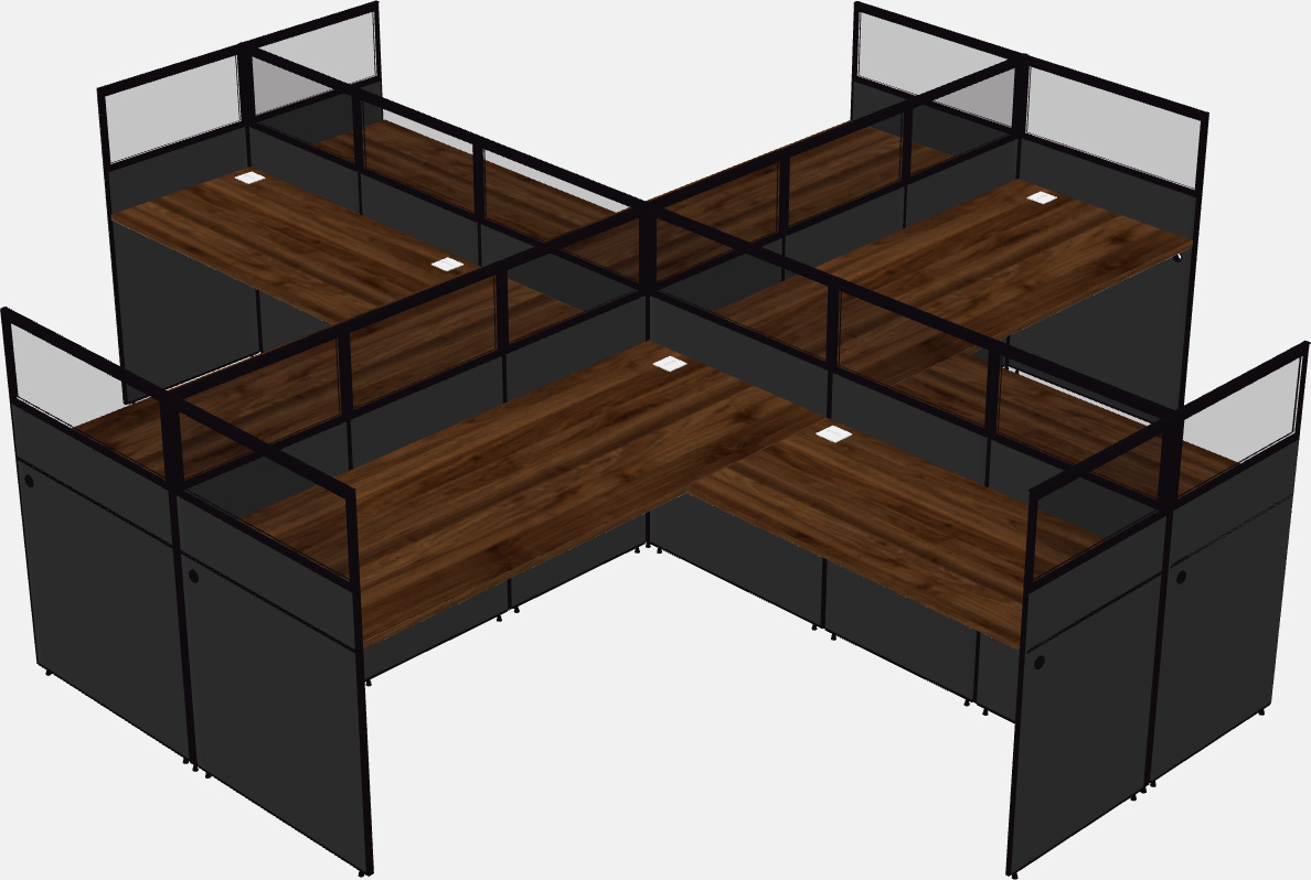 Shared l-shaped cubicles