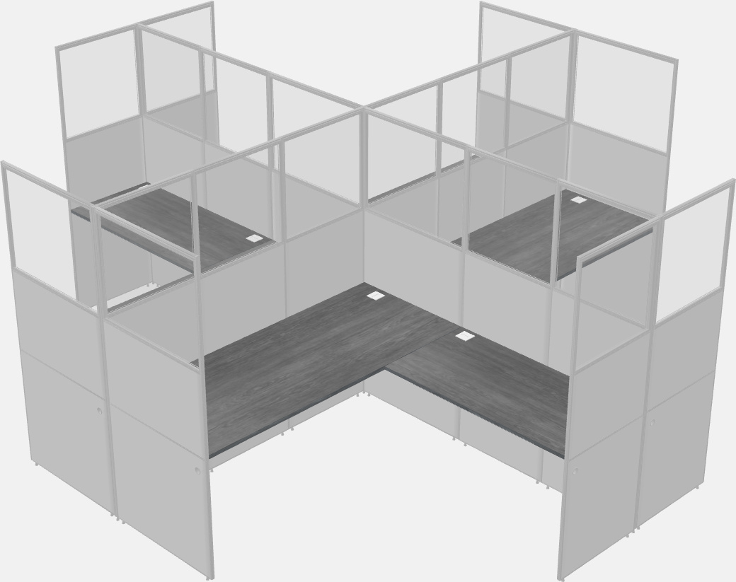 Shared l-shaped cubicles