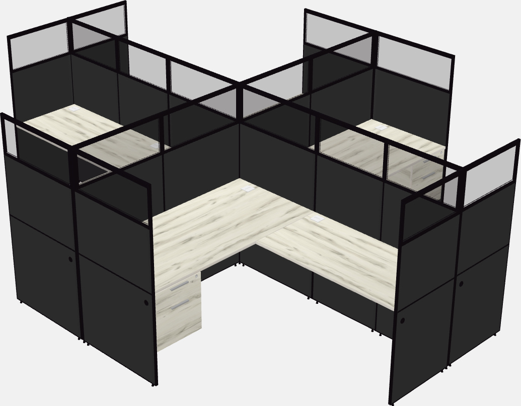 Shared l-shaped cubicles