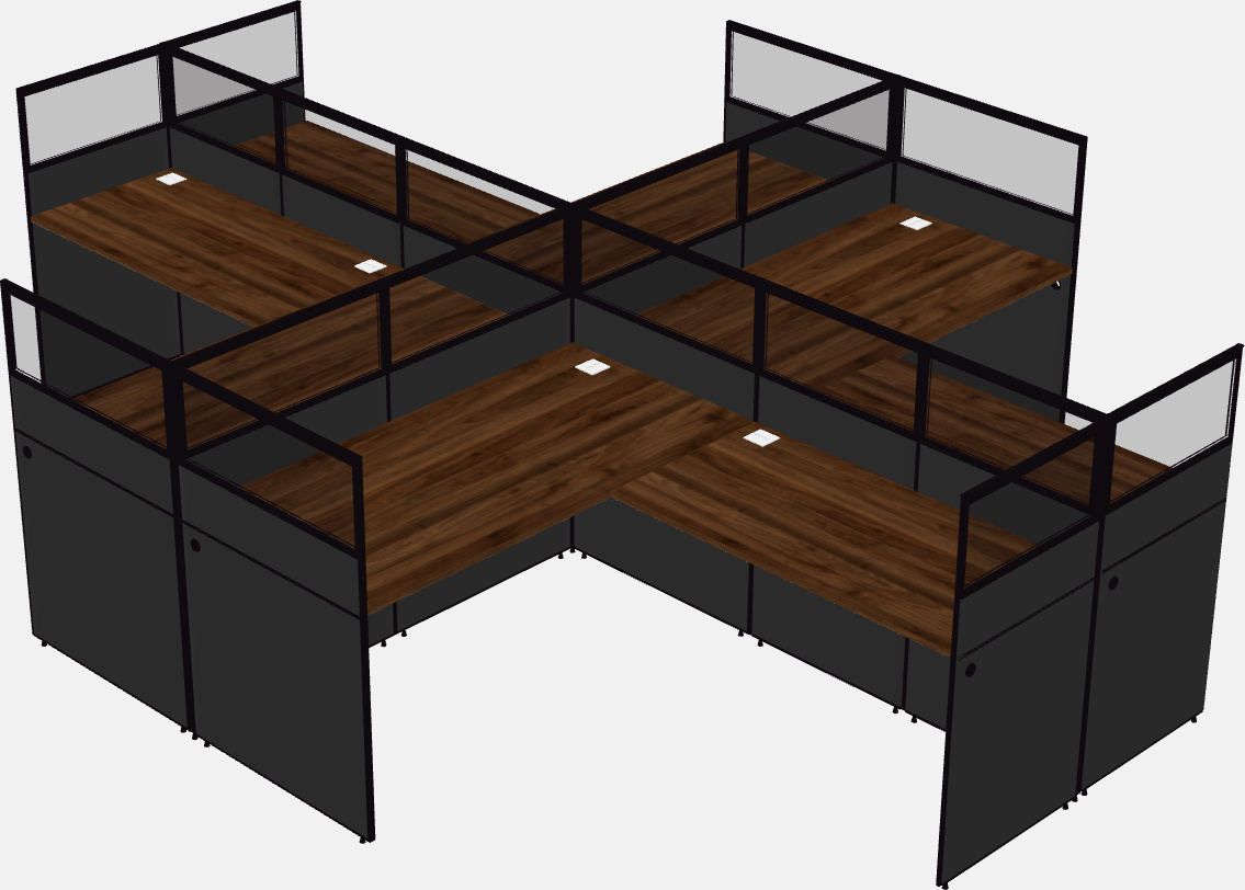 Shared l-shaped cubicles