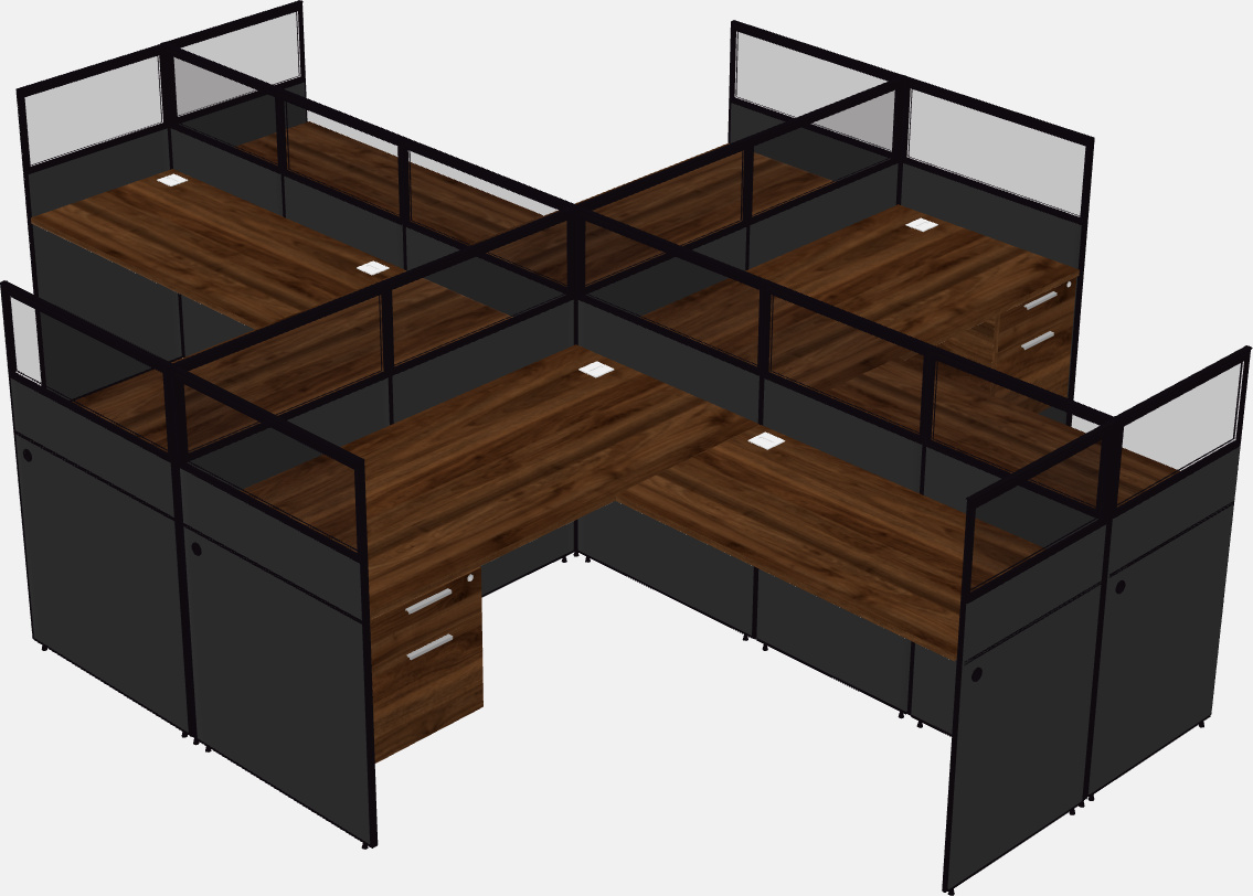 Shared l-shaped cubicles