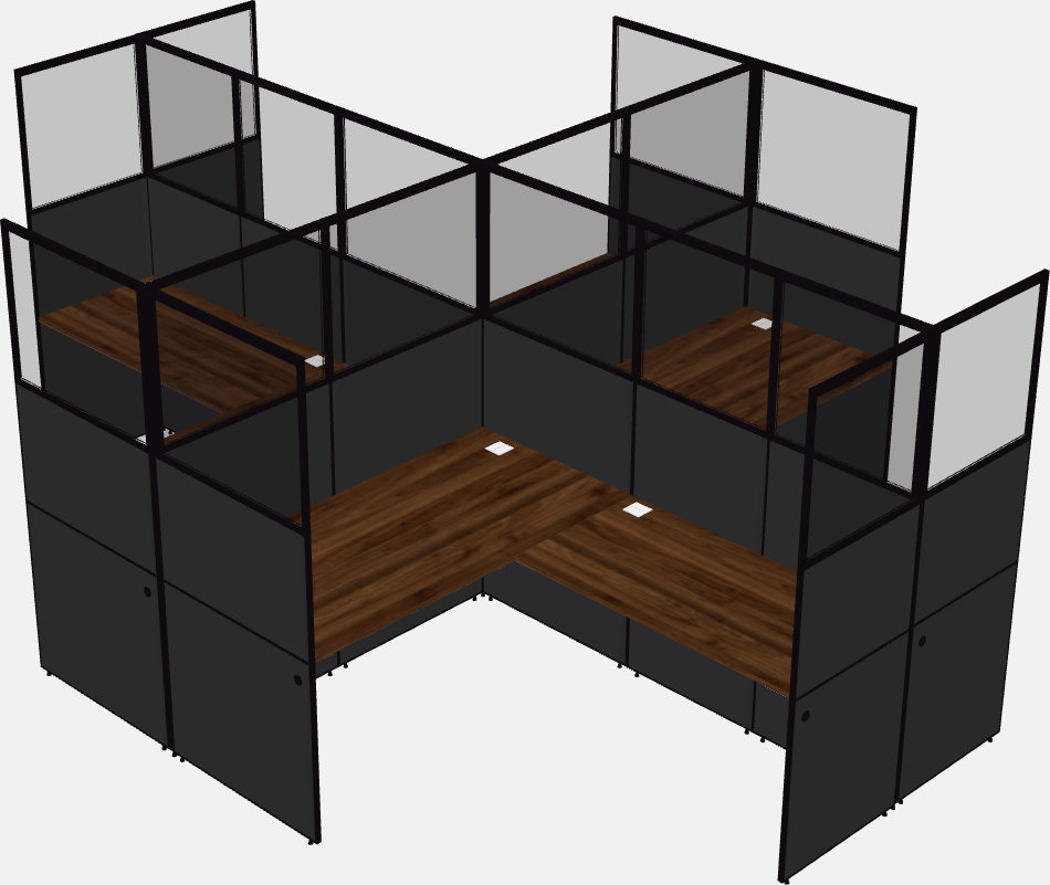 Shared l-shaped cubicles