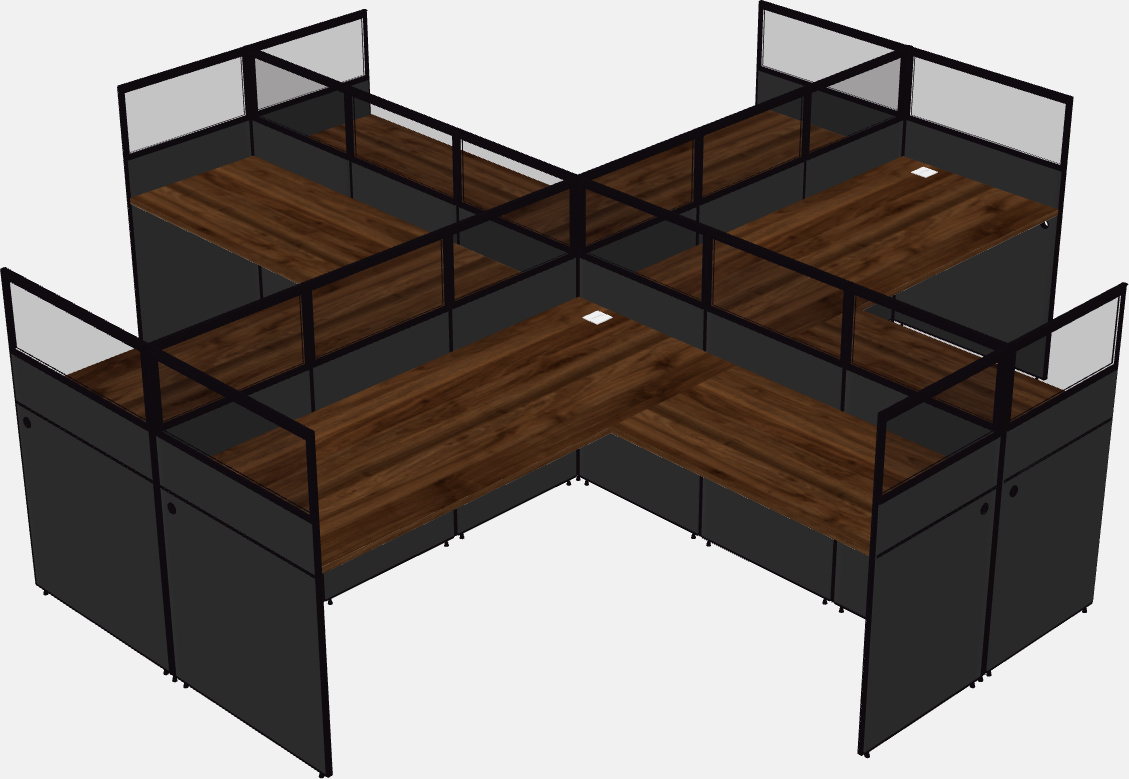 Shared l-shaped cubicles