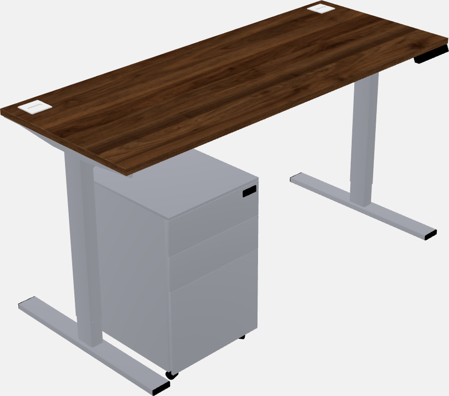 Sit-to-stand rectangular desk