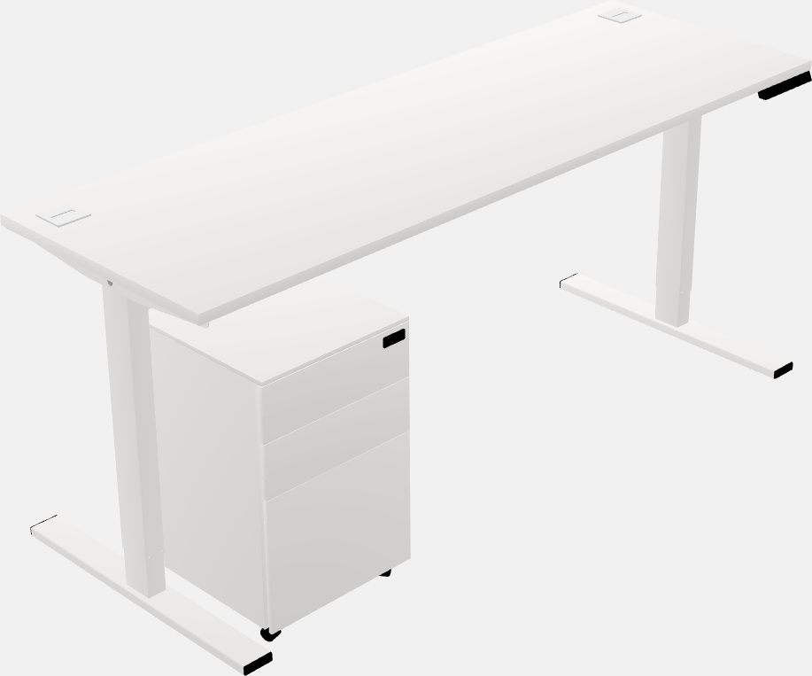 Sit-to-stand rectangular desk