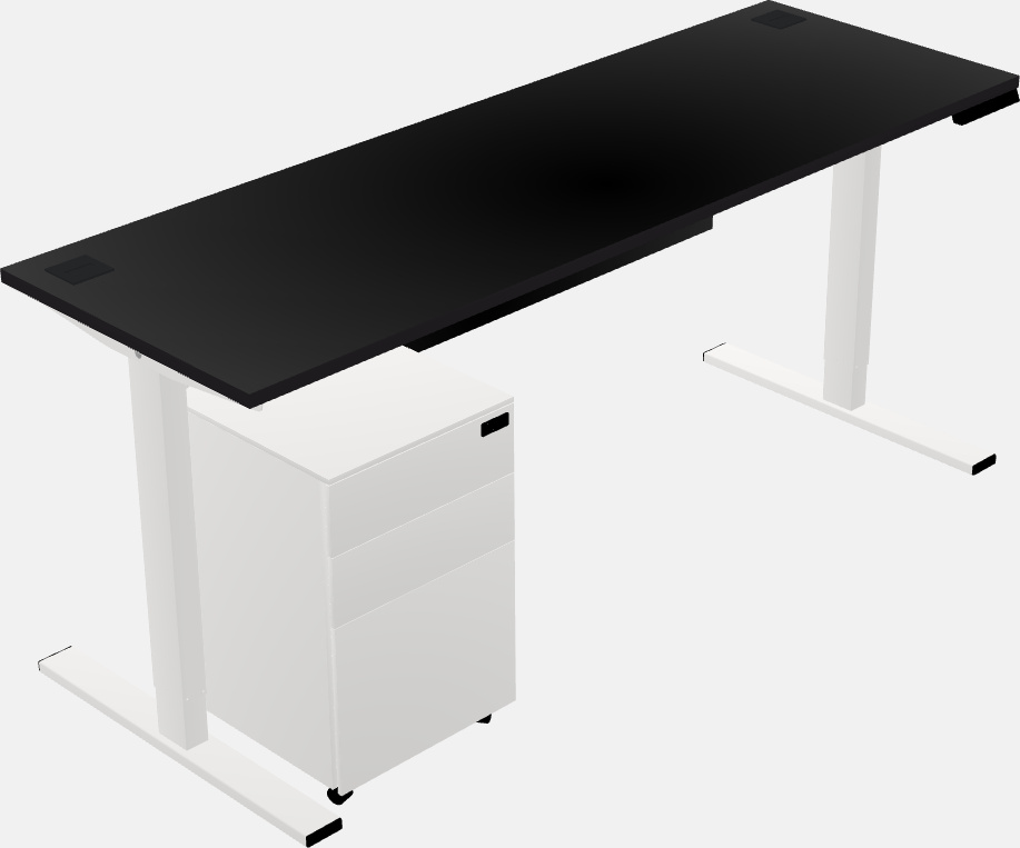 Sit-to-stand rectangular desk