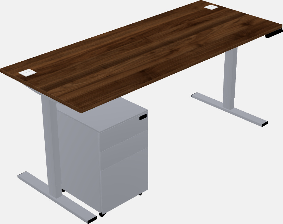 Sit-to-stand rectangular desk