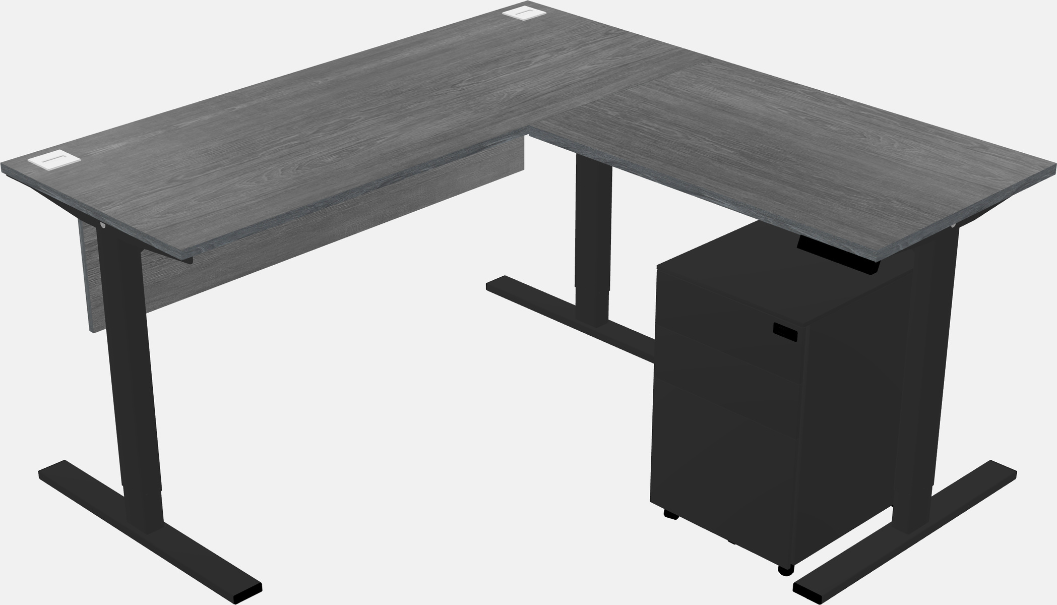 Mesa em forma de l sit-to-stand