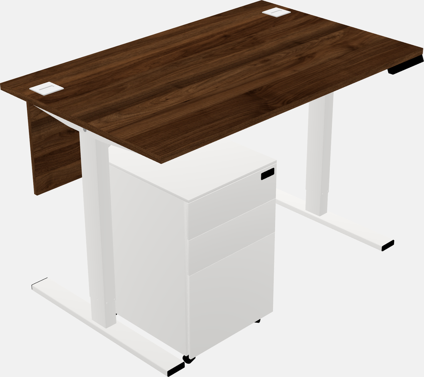 Sit-to-stand na rectangular desk