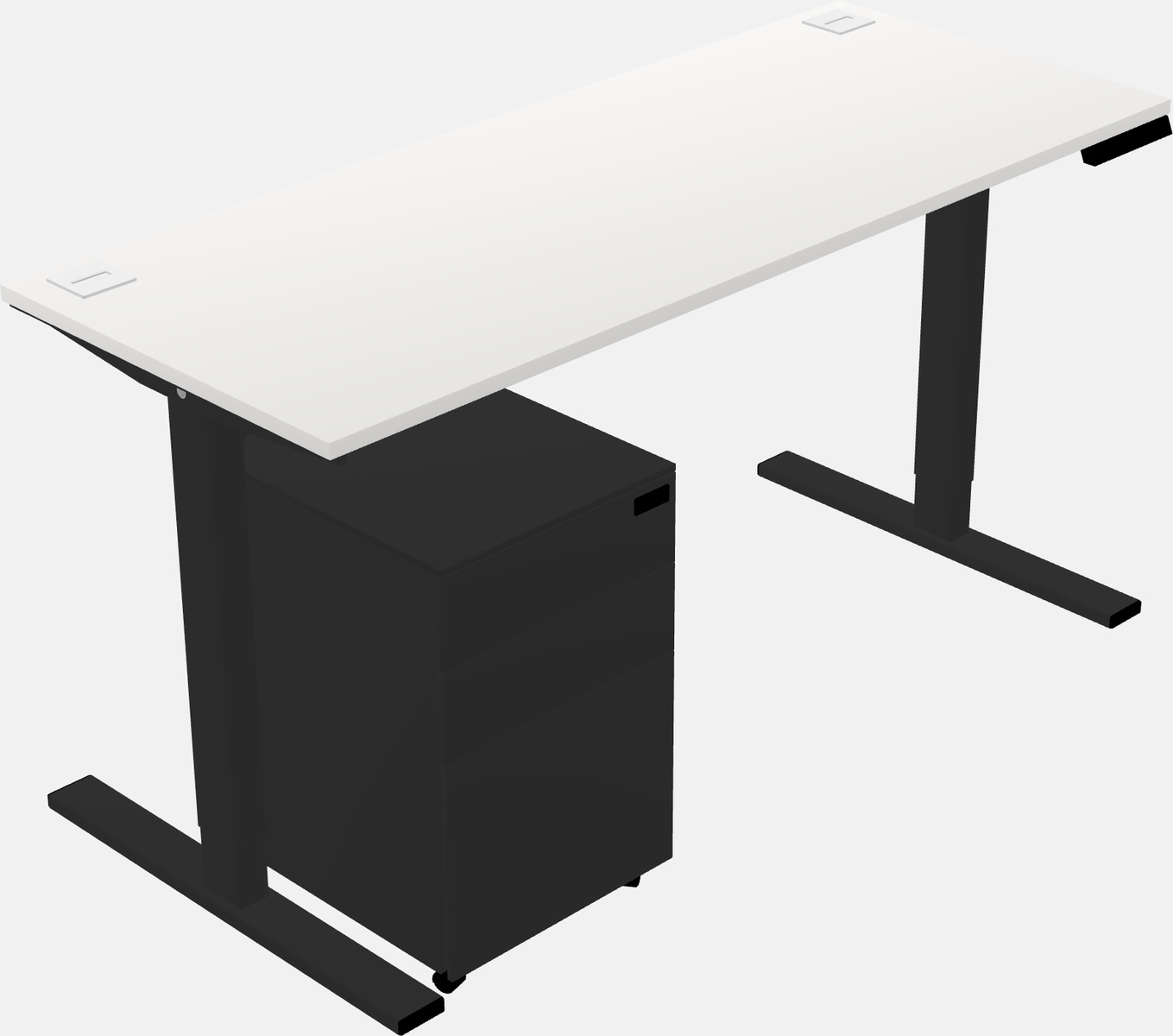 Sit-to-stand rectangular desk