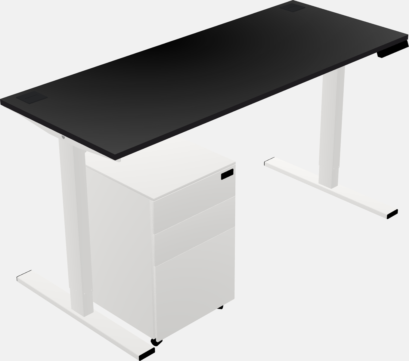 Sit-to-stand rectangular desk