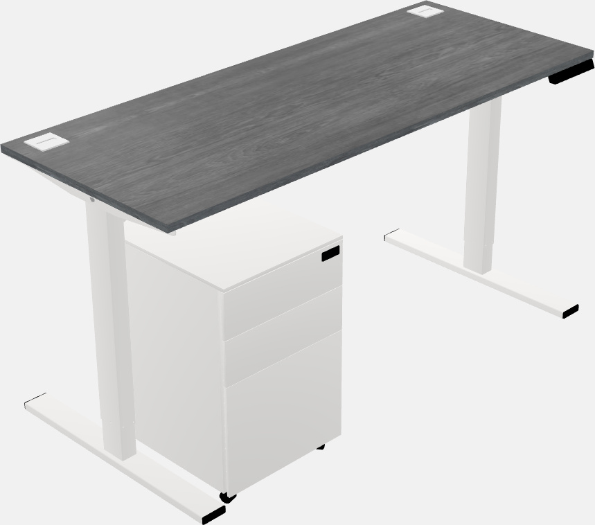 Sit-to-stand rectangular desk