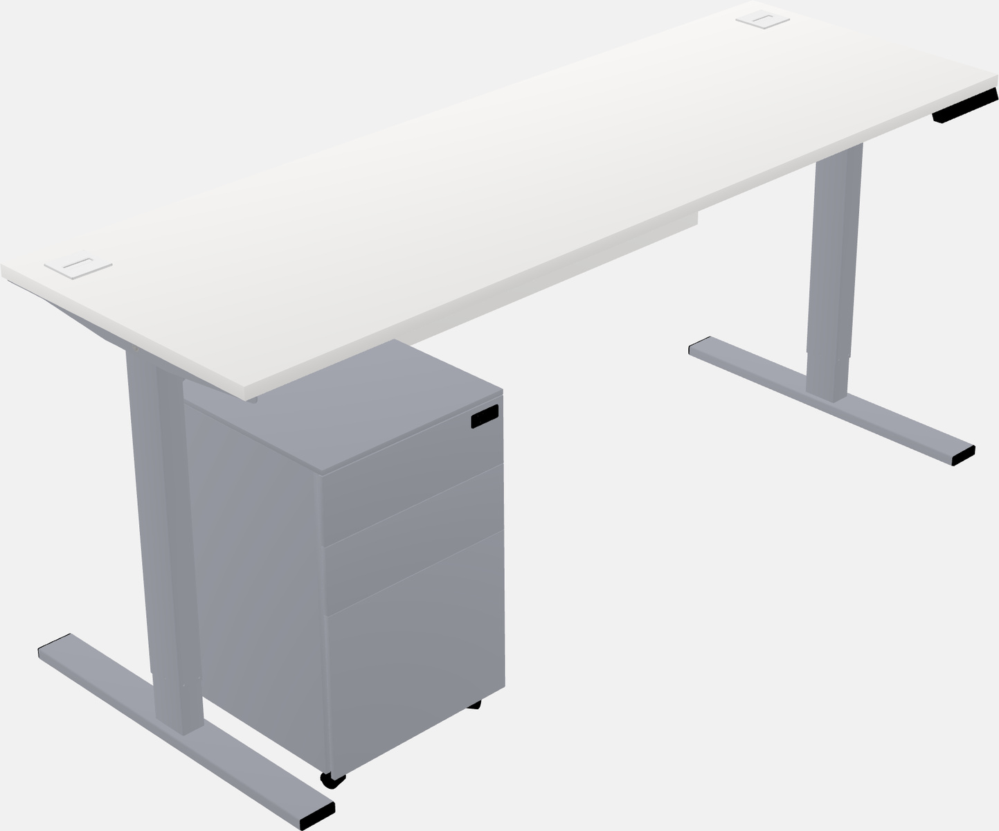 Sit-to-stand rectangular desk