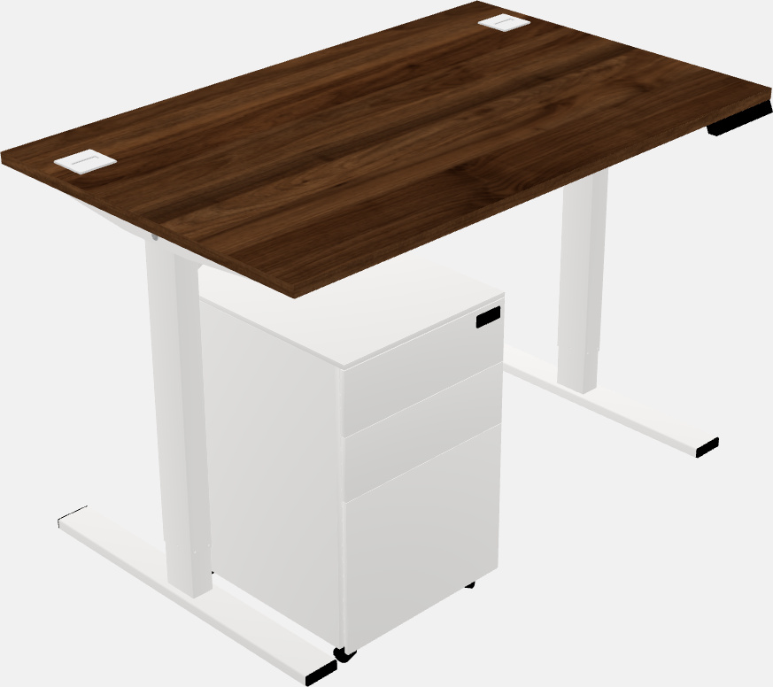 Sit-to-stand rectangular desk