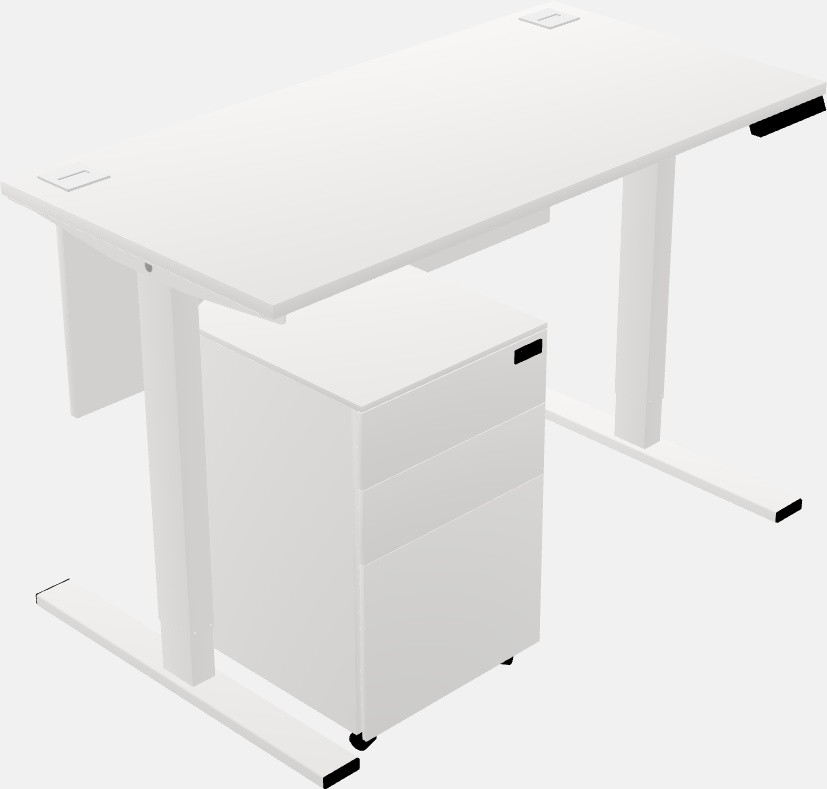 Sit-to-stand rectangular desk