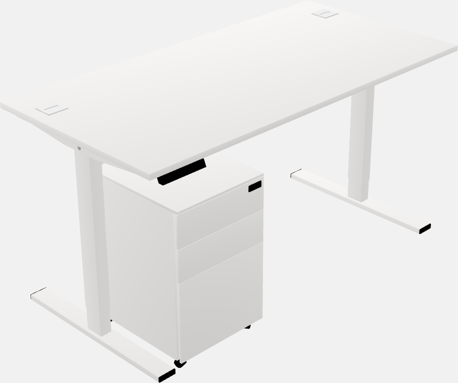 Sit-to-stand rectangular desk