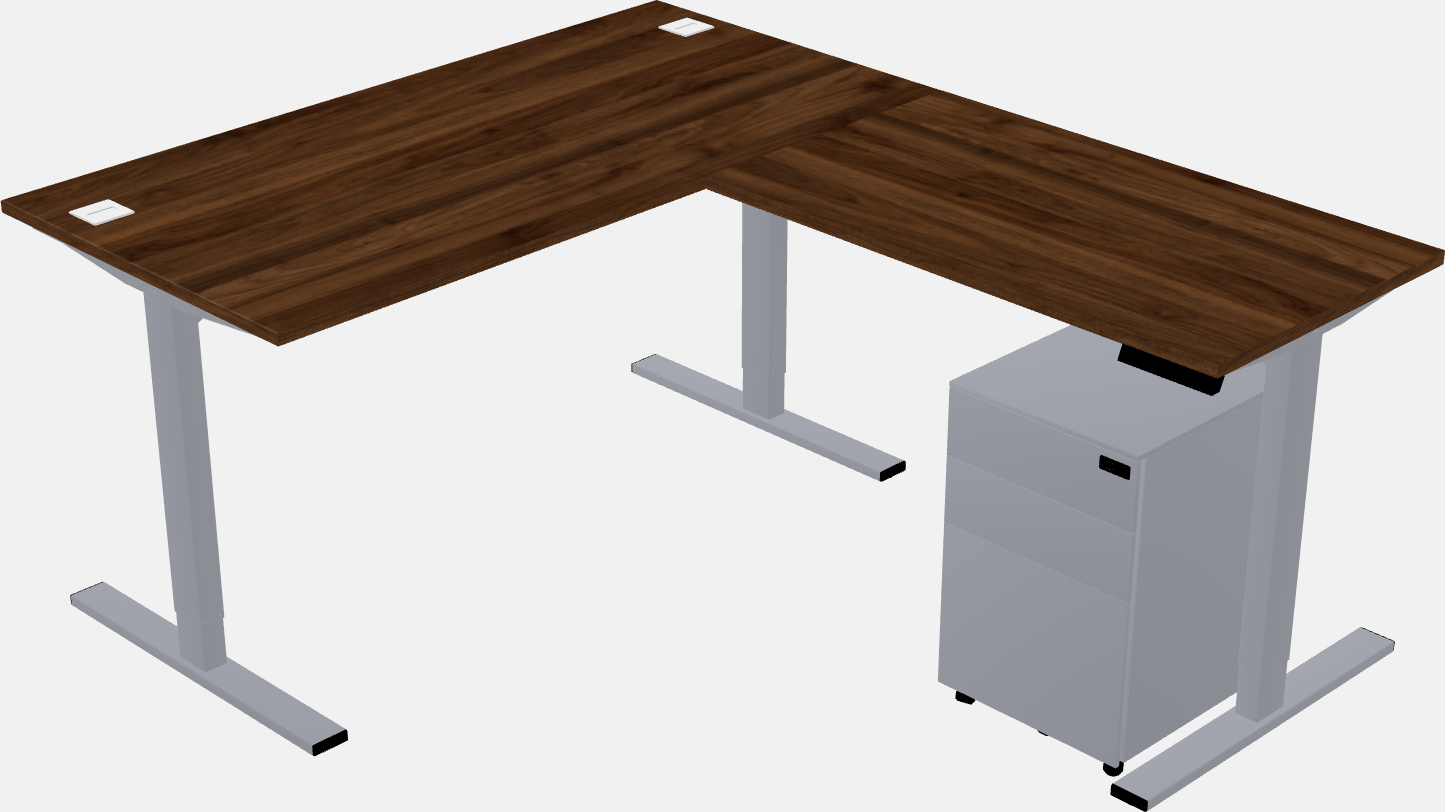 Sit-to-stand l-shaped desk