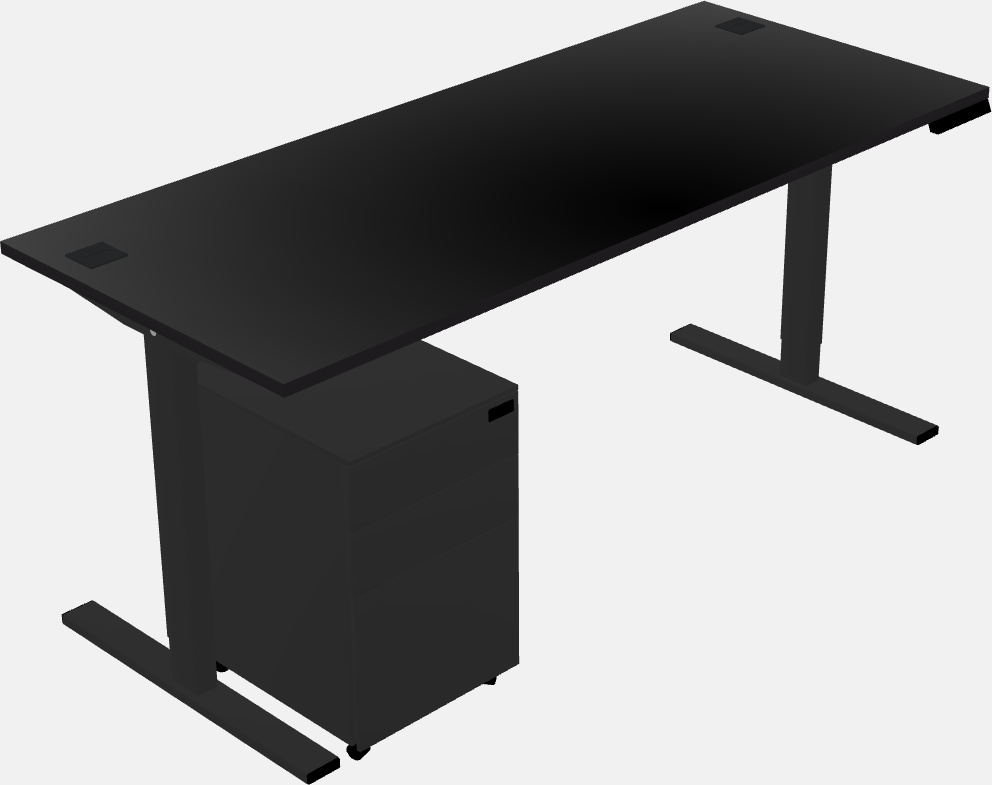 Sit-to-stand rectangular desk