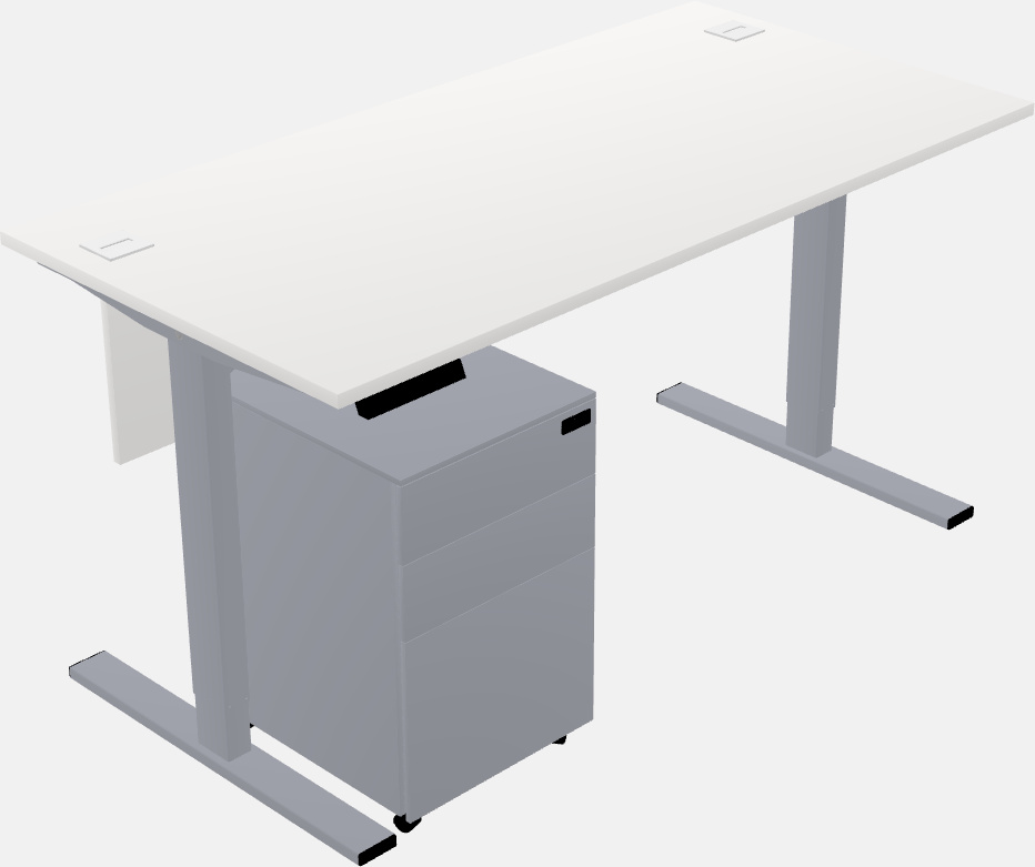 Sit-to-stand rectangular desk