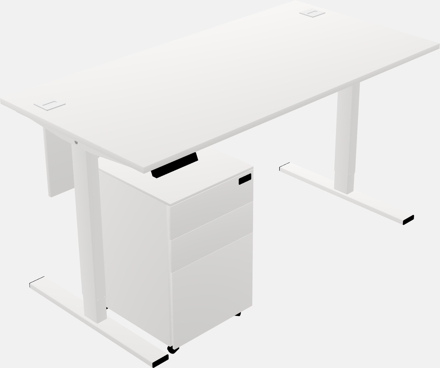 Sit-to-stand rectangular desk