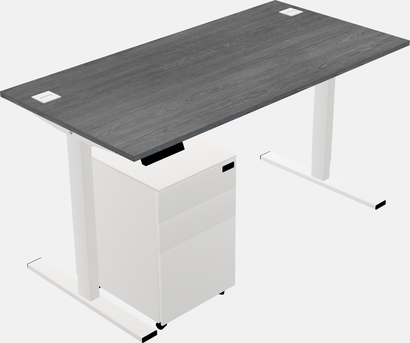 Sit-to-stand rectangular desk