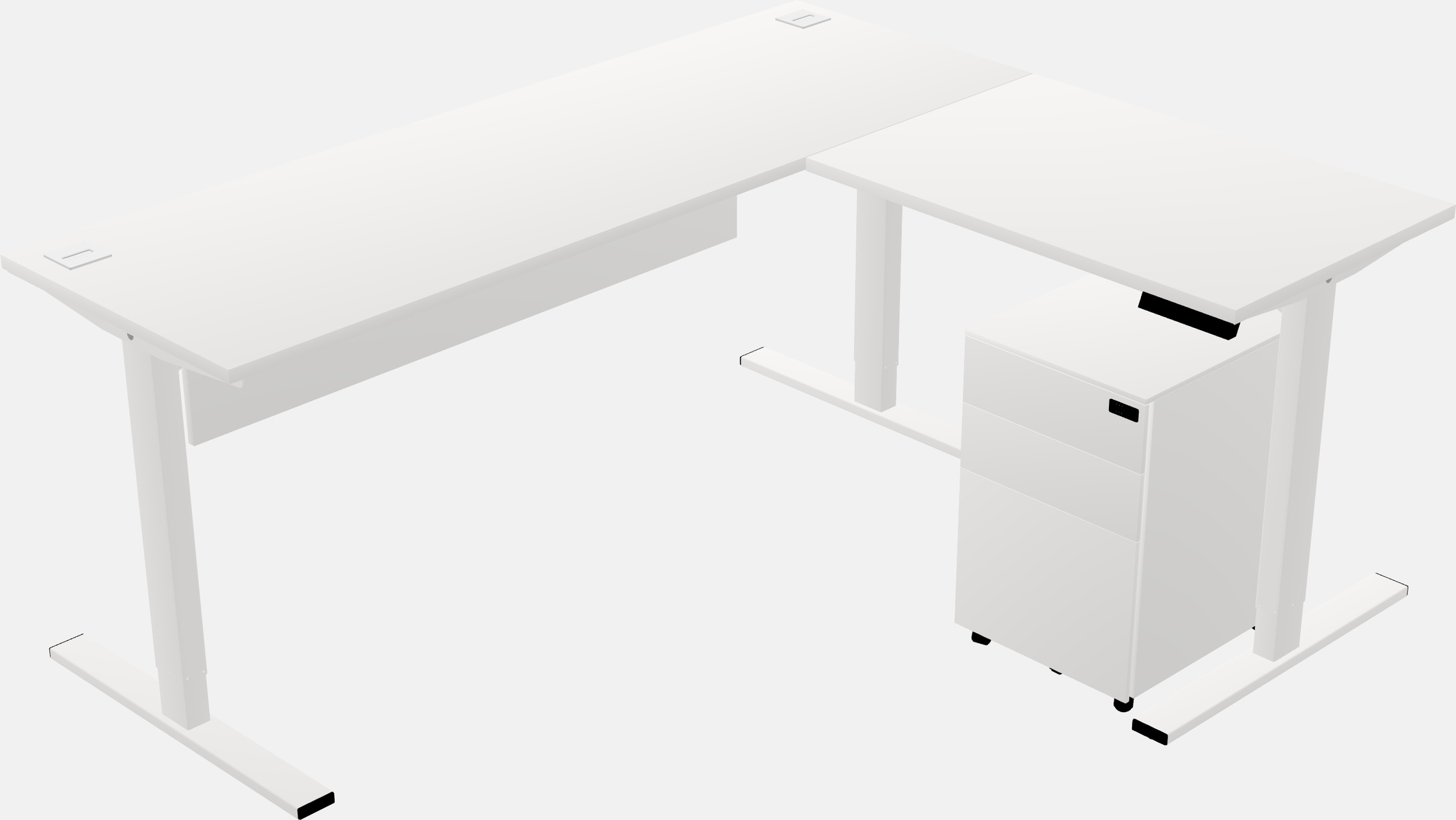 Sit-to-stand l-shaped desk