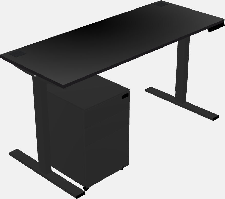 Sit-to-stand rectangular desk