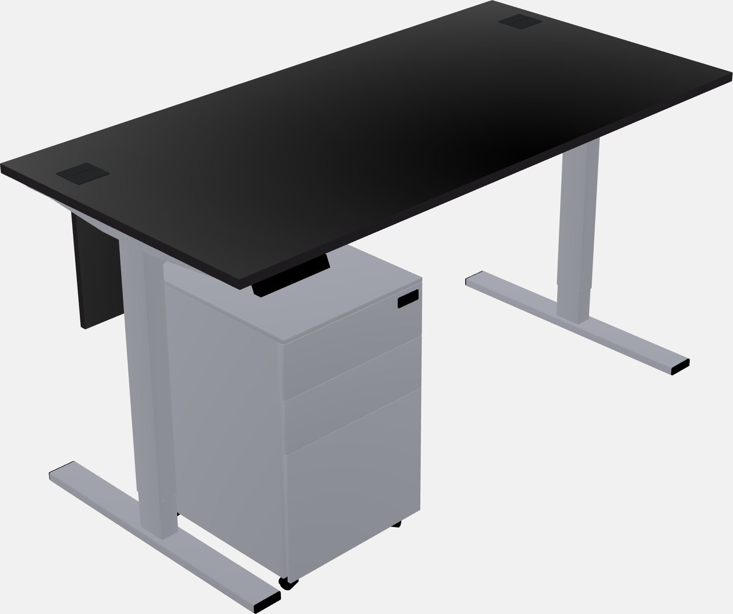 Sit-to-stand na rectangular desk