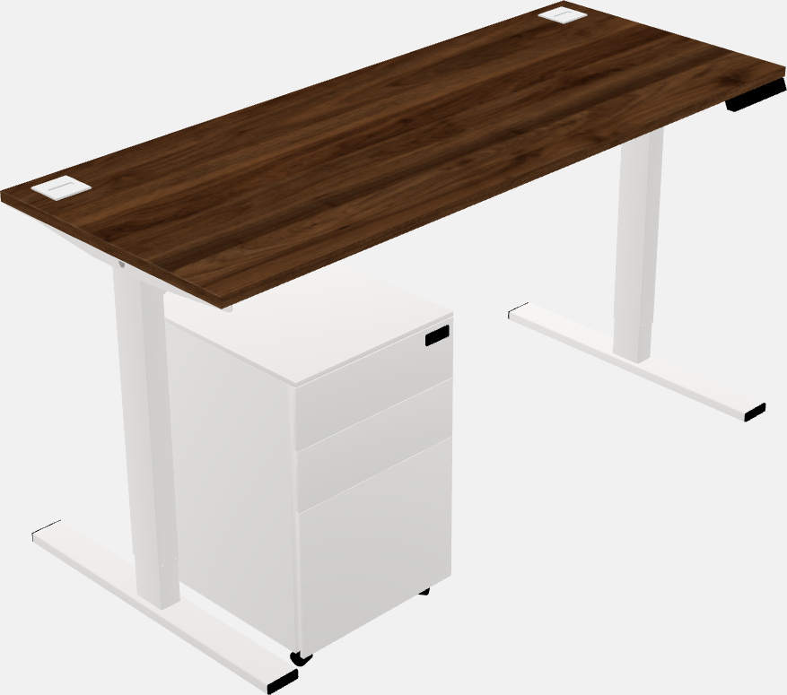 Sit-to-stand rectangular desk