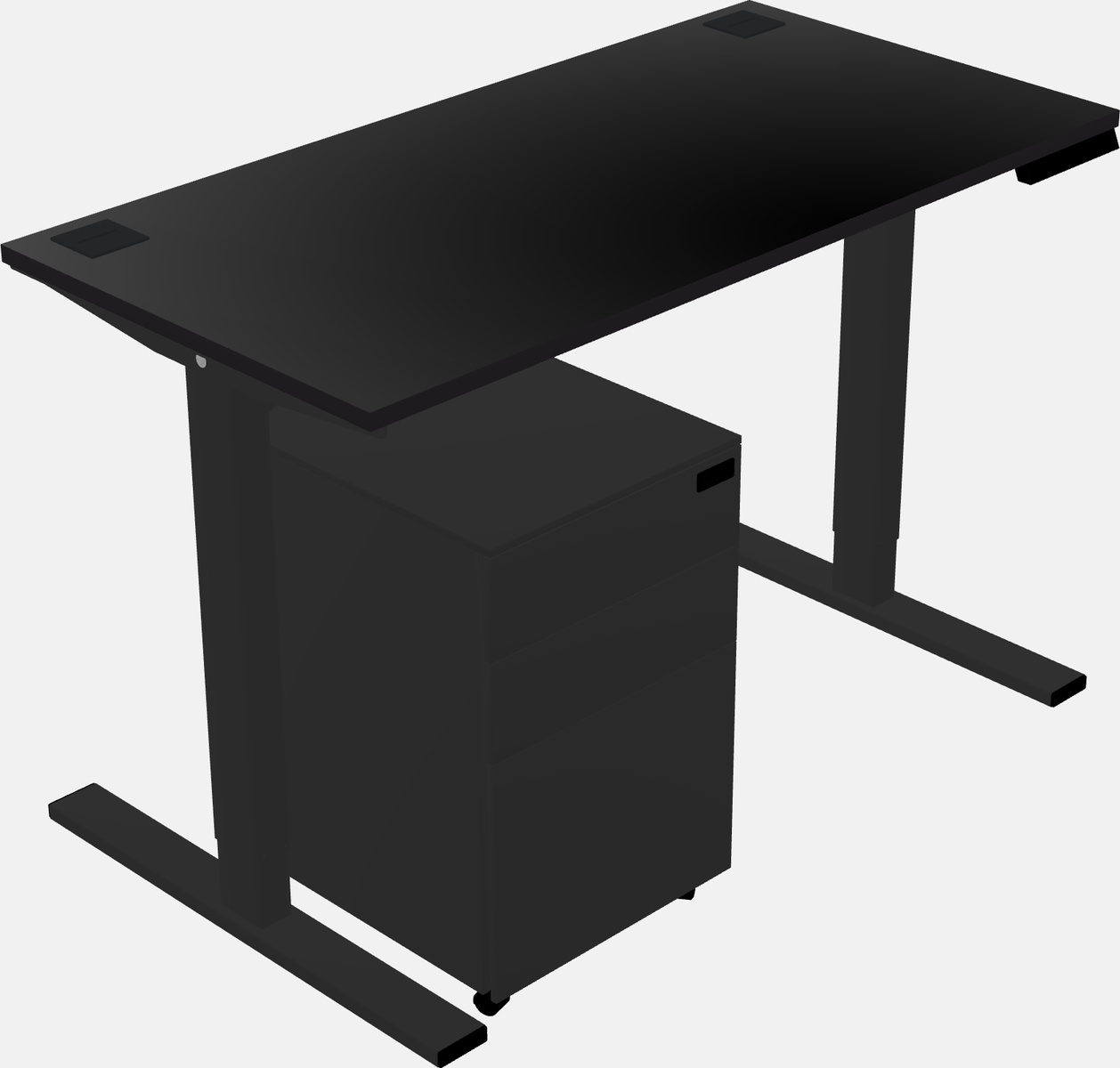 Sit-to-stand rectangular desk