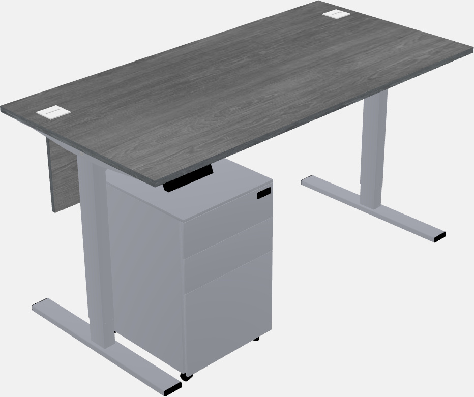 Sit-to-stand rectangular desk