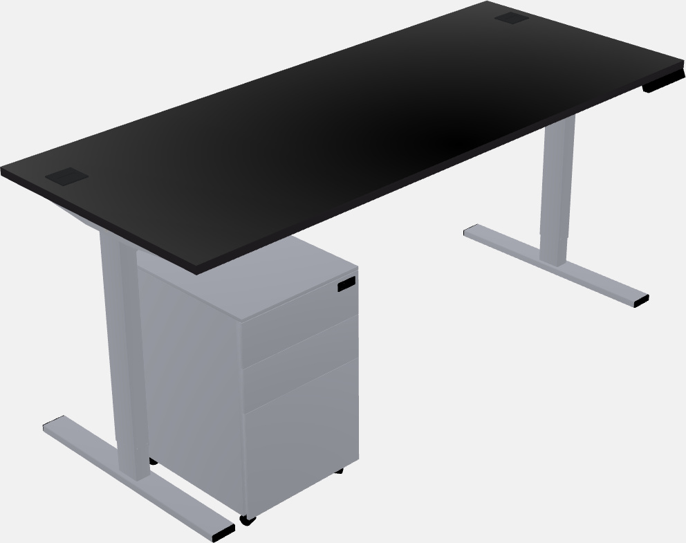 Sit-to-stand rectangular desk