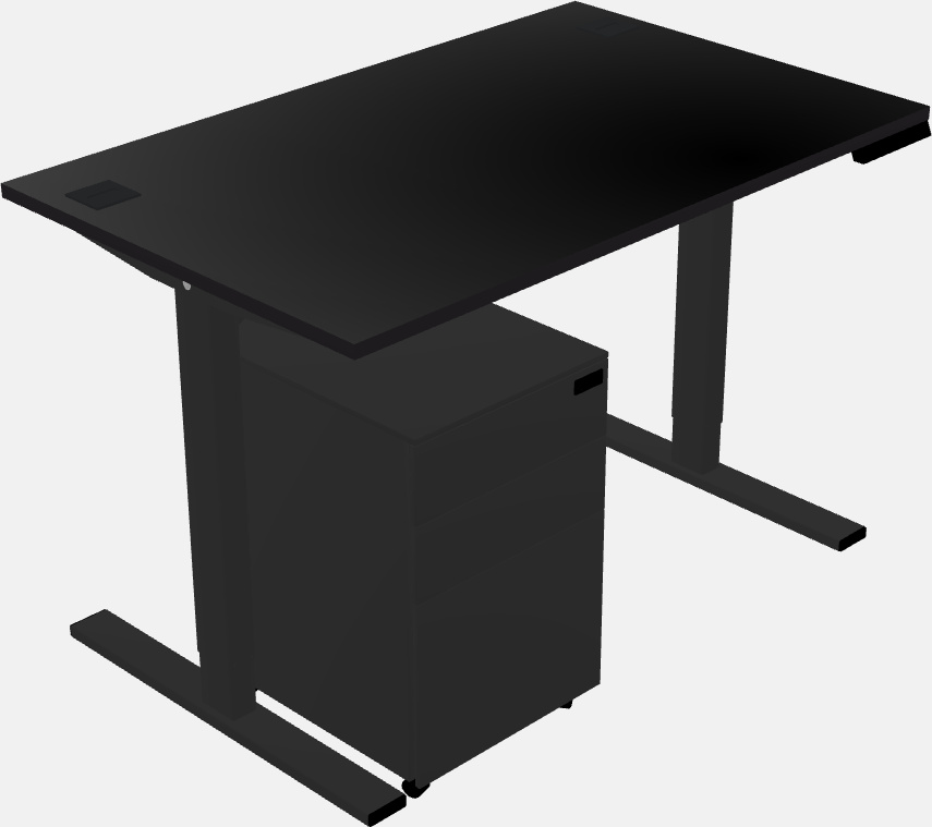 Sit-to-stand rectangular desk