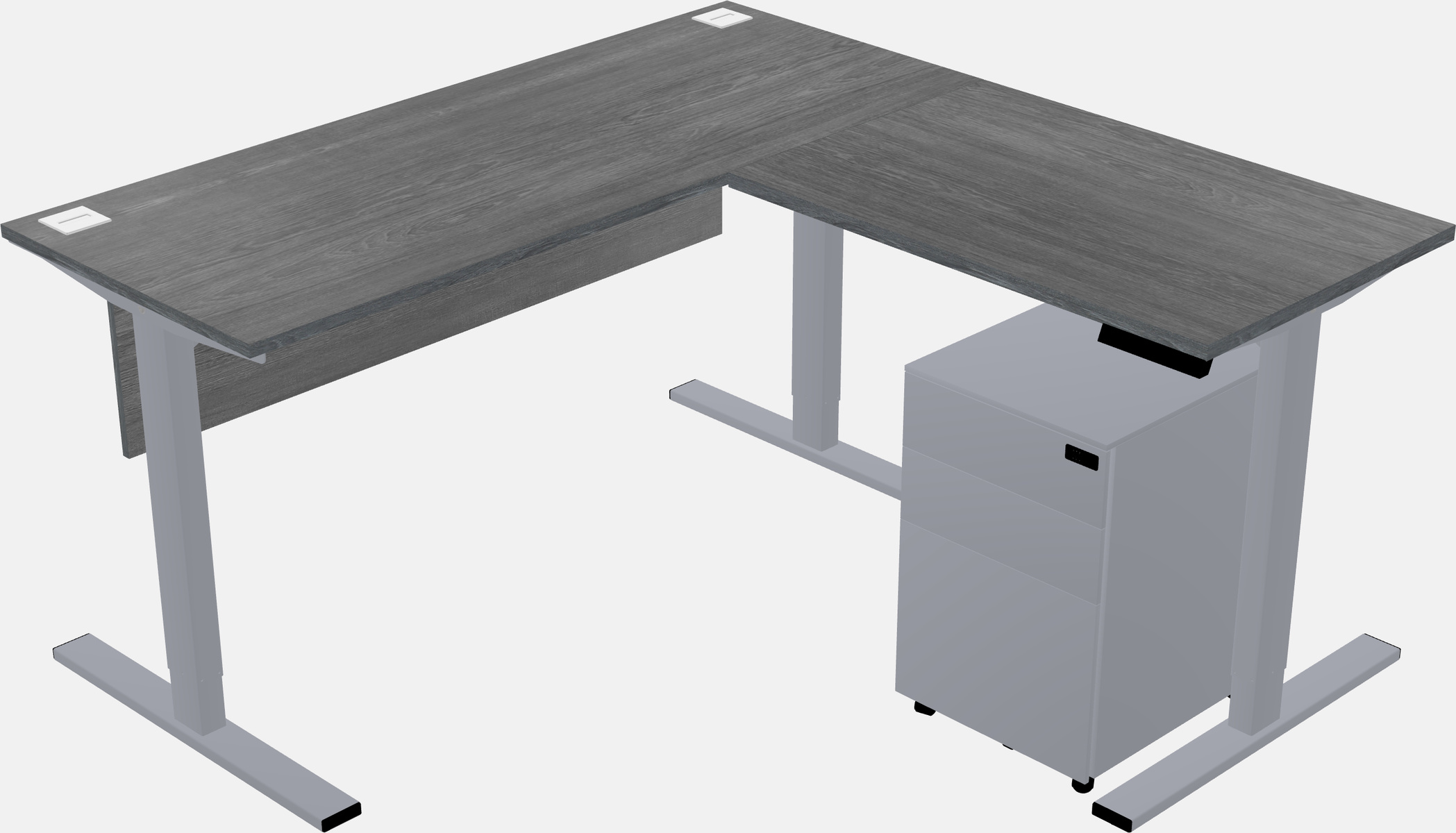 Mesa em forma de l sit-to-stand