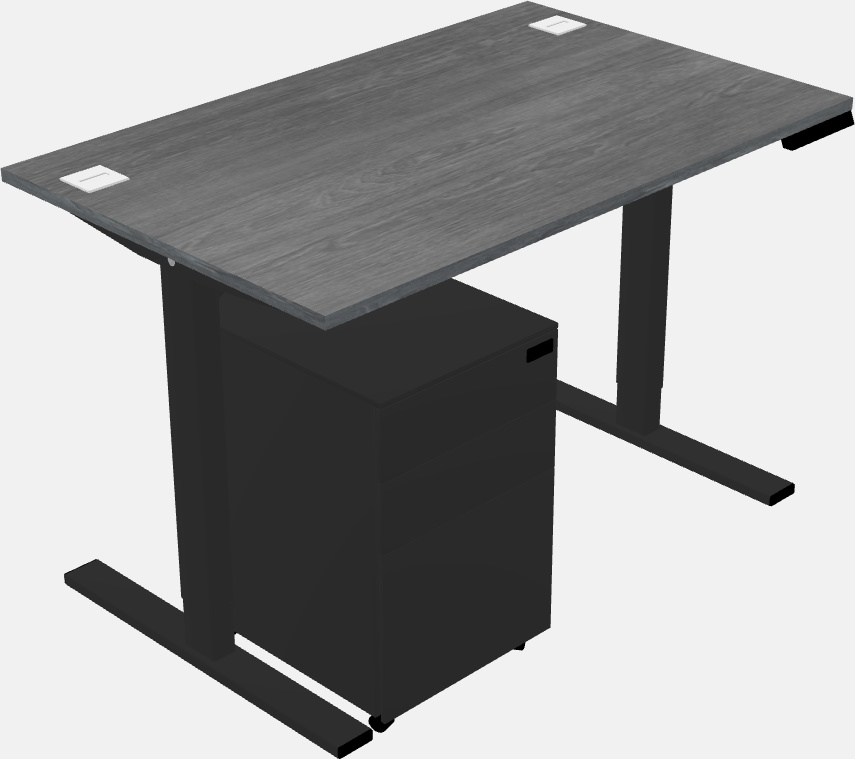 Sit-to-stand na rectangular desk