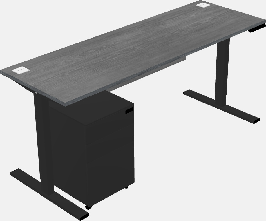 Sit-to-stand rectangular desk